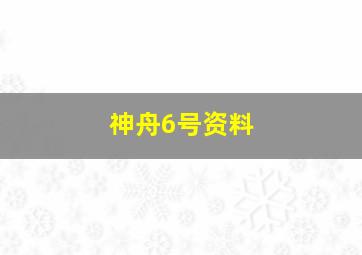 神舟6号资料