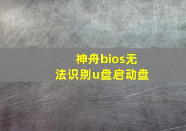 神舟bios无法识别u盘启动盘