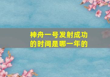 神舟一号发射成功的时间是哪一年的