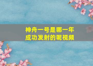 神舟一号是哪一年成功发射的呢视频