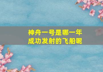 神舟一号是哪一年成功发射的飞船呢