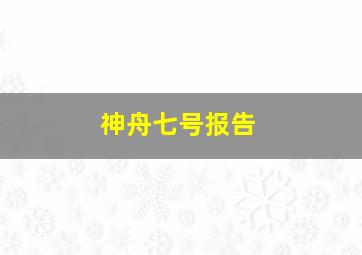 神舟七号报告