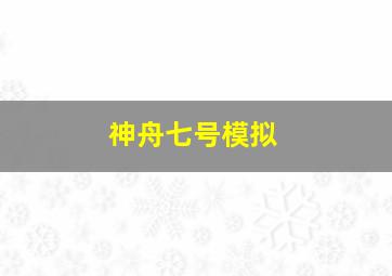 神舟七号模拟