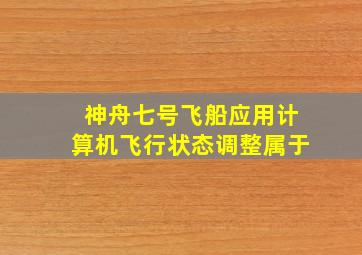 神舟七号飞船应用计算机飞行状态调整属于