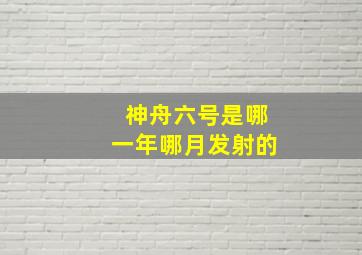 神舟六号是哪一年哪月发射的