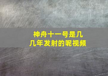 神舟十一号是几几年发射的呢视频