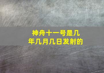 神舟十一号是几年几月几日发射的