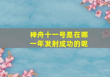 神舟十一号是在哪一年发射成功的呢