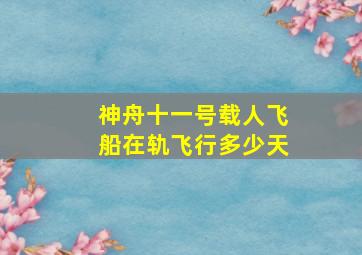 神舟十一号载人飞船在轨飞行多少天