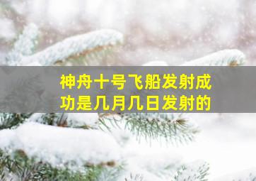 神舟十号飞船发射成功是几月几日发射的