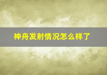 神舟发射情况怎么样了