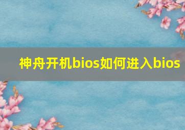 神舟开机bios如何进入bios