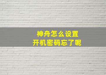 神舟怎么设置开机密码忘了呢