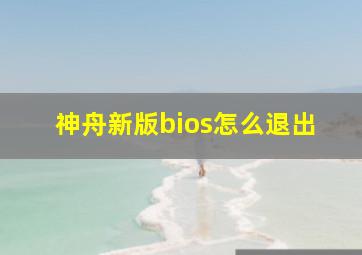 神舟新版bios怎么退出