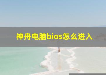 神舟电脑bios怎么进入