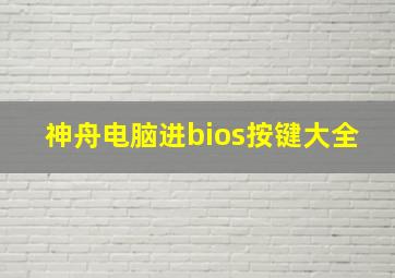 神舟电脑进bios按键大全