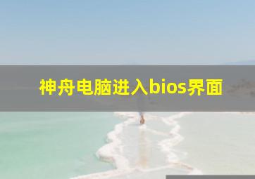 神舟电脑进入bios界面