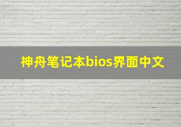 神舟笔记本bios界面中文