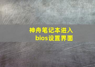 神舟笔记本进入bios设置界面