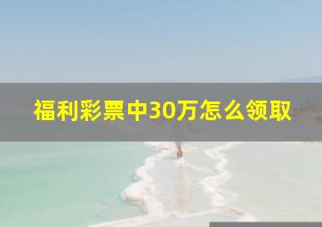 福利彩票中30万怎么领取