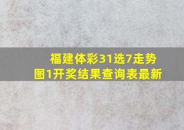 福建体彩31选7走势图1开奖结果查询表最新