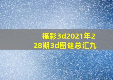 福彩3d2021年228期3d图谜总汇九