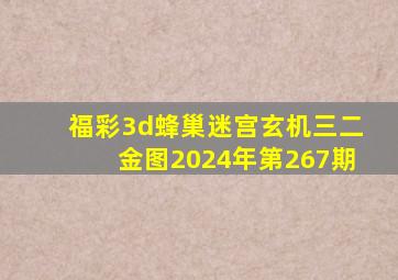 福彩3d蜂巢迷宫玄机三二金图2024年第267期