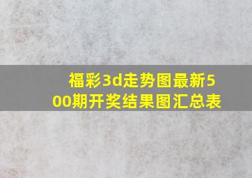 福彩3d走势图最新500期开奖结果图汇总表