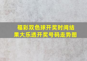 福彩双色球开奖时间结果大乐透开奖号码走势图