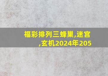 福彩排列三蜂巢,迷宫,玄机2024年205