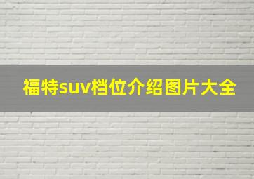 福特suv档位介绍图片大全