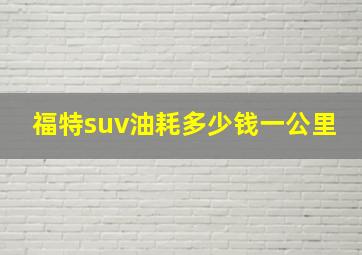 福特suv油耗多少钱一公里