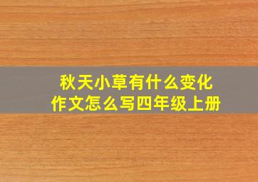 秋天小草有什么变化作文怎么写四年级上册