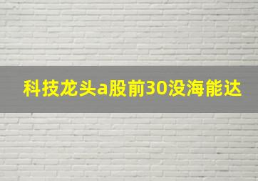 科技龙头a股前30没海能达