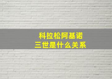 科拉松阿基诺三世是什么关系