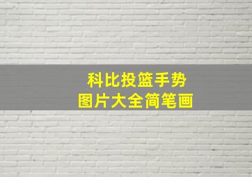 科比投篮手势图片大全简笔画