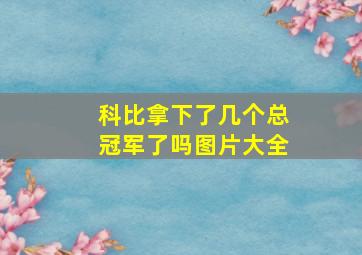 科比拿下了几个总冠军了吗图片大全