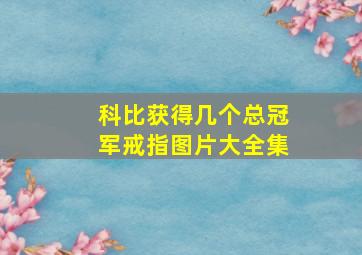 科比获得几个总冠军戒指图片大全集