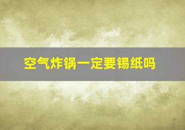 空气炸锅一定要锡纸吗