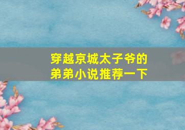 穿越京城太子爷的弟弟小说推荐一下