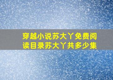 穿越小说苏大丫免费阅读目录苏大丫共多少集