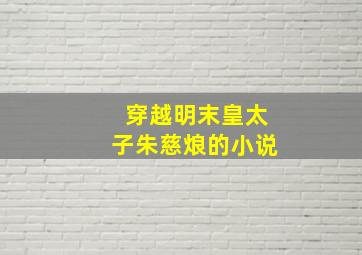 穿越明末皇太子朱慈烺的小说