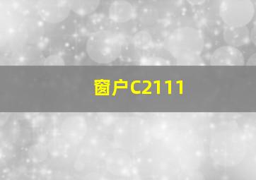 窗户C2111