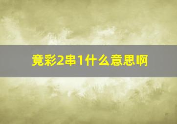 竞彩2串1什么意思啊