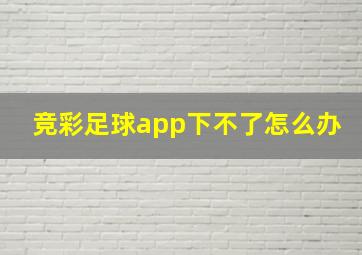 竞彩足球app下不了怎么办