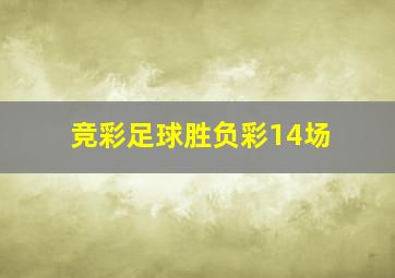 竞彩足球胜负彩14场