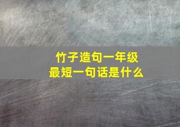 竹子造句一年级最短一句话是什么