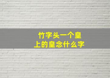 竹字头一个皇上的皇念什么字