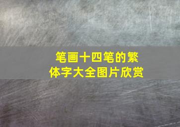 笔画十四笔的繁体字大全图片欣赏