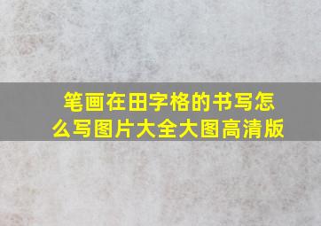 笔画在田字格的书写怎么写图片大全大图高清版